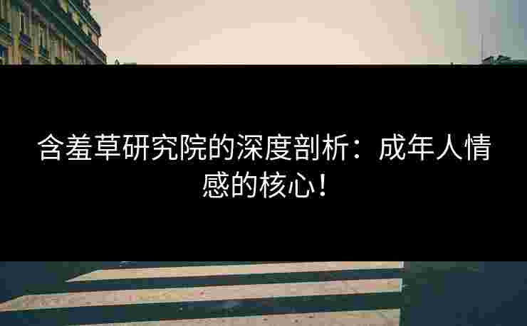 含羞草研究院的深度剖析：成年人情感的核心！