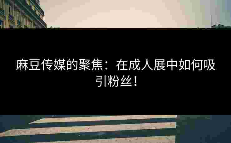 麻豆传媒的聚焦：在成人展中如何吸引粉丝！