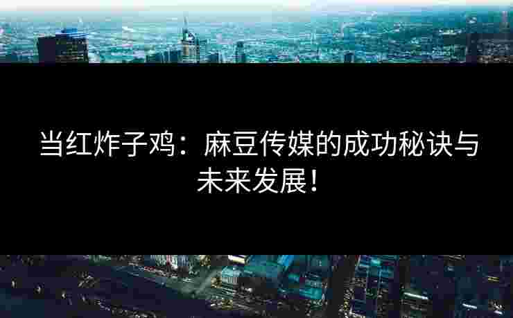 当红炸子鸡：麻豆传媒的成功秘诀与未来发展！