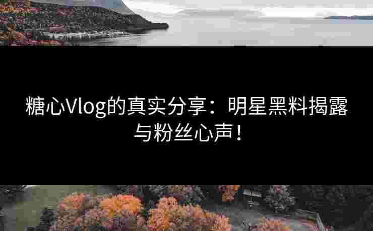 糖心Vlog的真实分享：明星黑料揭露与粉丝心声！