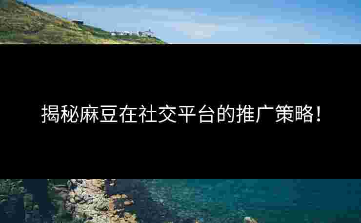 揭秘麻豆在社交平台的推广策略！